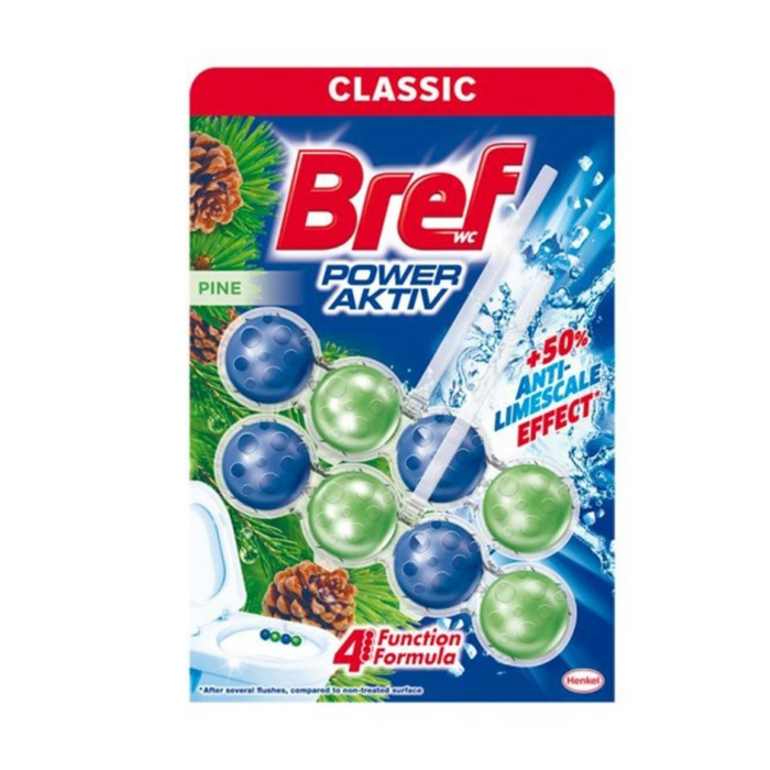 Bref toalett illatosító golyó, power aktiv pine forest, 2x50g
