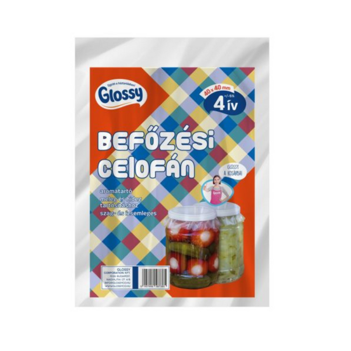 Glossy befőzési celofán folia 4 ív,