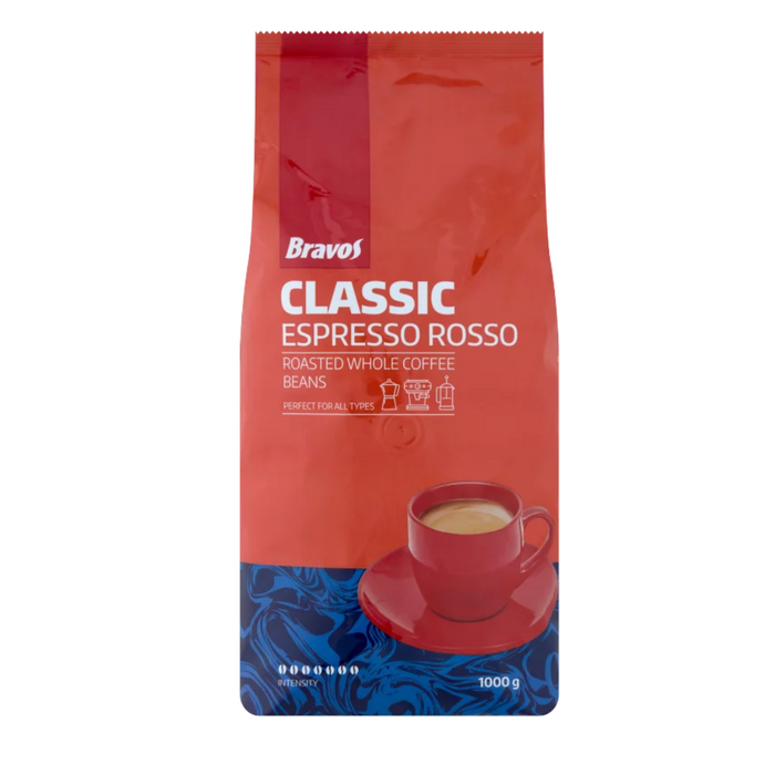 Bravos Classic Espresso Rosso, szemes kávé, 1000g