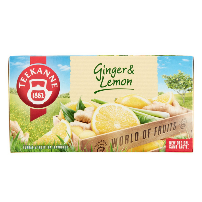 Teekanne World of Fruits gyömbér citrom ízesítésű gyógynövény gyümölcs teakeverék 20 filter, 35 g