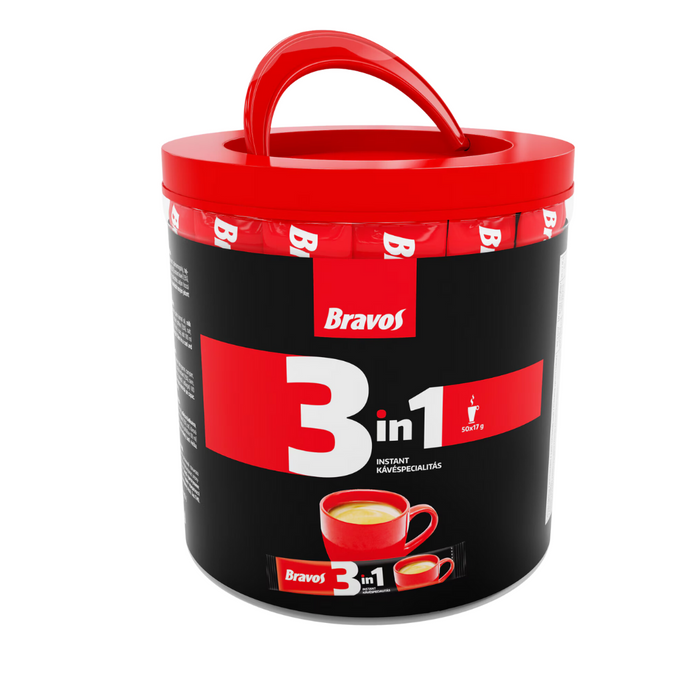 Bravos 3in1 instant kávéspecialitás, 50 x 17 g
