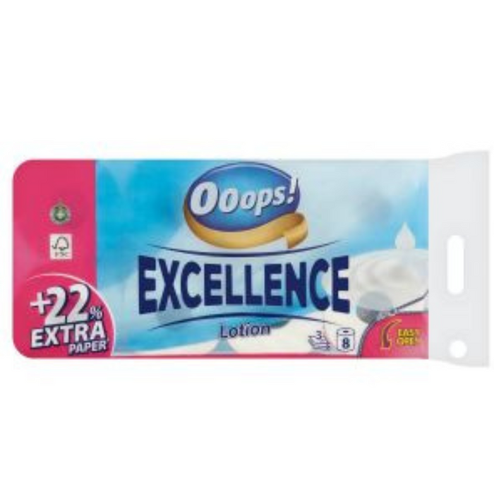 Ooops! excellence lotion toalettpapír, 16 tekercs 3 rétegű