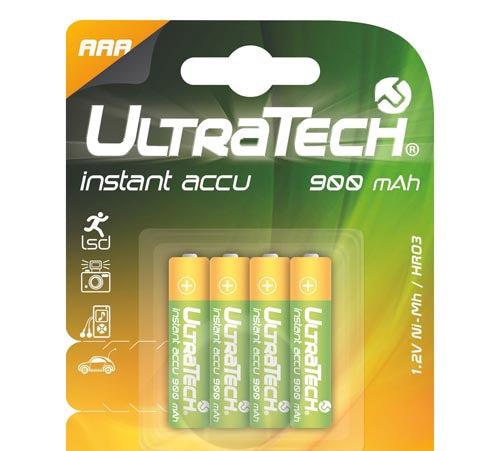 ULTRATECH Instant Accu HR03 AAA, 900 mAh, B4 csomag