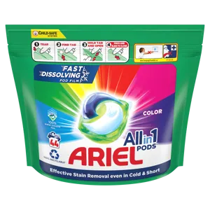Ariel all in one pods color kapszula mosószer, 44 mosás