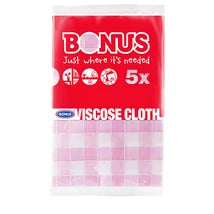 Bonus mosogatókendő kockás viszkóz 5db-os