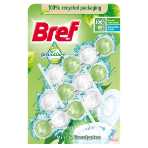 Bref pronature mint & eucalyptus, wc illatosító, g 3x50
