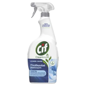 CIF Cleanboost Power + Shine fürdőszobai tisztító vízkőoldó spray 750 ml