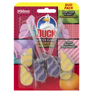 Duck wc öblítő active clean tropical adventure rúd, 2*38,6 g