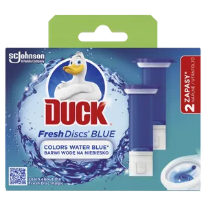 Duck wc öblítő fresh discs blue korong utántöltő színező hatással, 2*36 ml