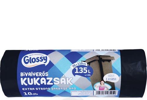 Glossy Bivalyerős kukazsák 135L