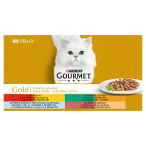 Gourmet gold teljes értékű állateledel felnőtt macskák számára, 4*85 g