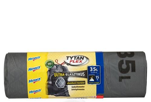 HEWA Szemetes Zsák Önzáró Tytan Fekete 35L/15 db
