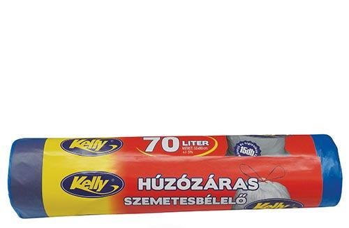Kelly Húzózáras Szemeteszsák 70L, 15 db, 55x80 cm