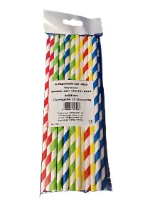 Komp Papír Szívószál Csíkos 25 db-os #120