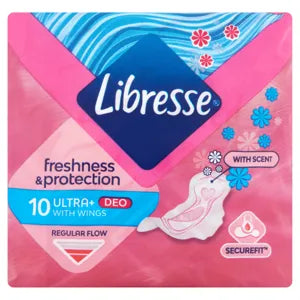 Libresse szárnyas egészségügyi betét, ultra+ deo enyhén illatosított, 10 db