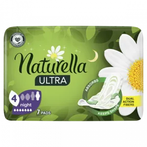 Naturella szárnyas egészségügyi betét , ultra night 7 db