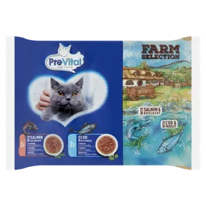 Prevital farm selection teljes értékű állateledel felnőtt, macskák számára szószban, 4*85 g