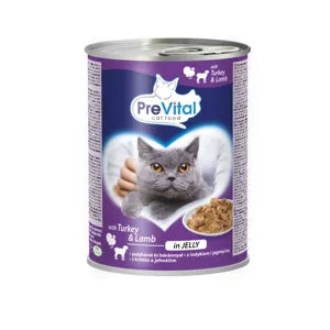 Prevital konzerv teljes értékű eledel felnőtt macskák számára pulyka bárány ízesítéssel, 415g