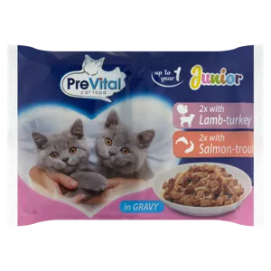 Prevital macskaeledel junior vegyes, 4*100g
