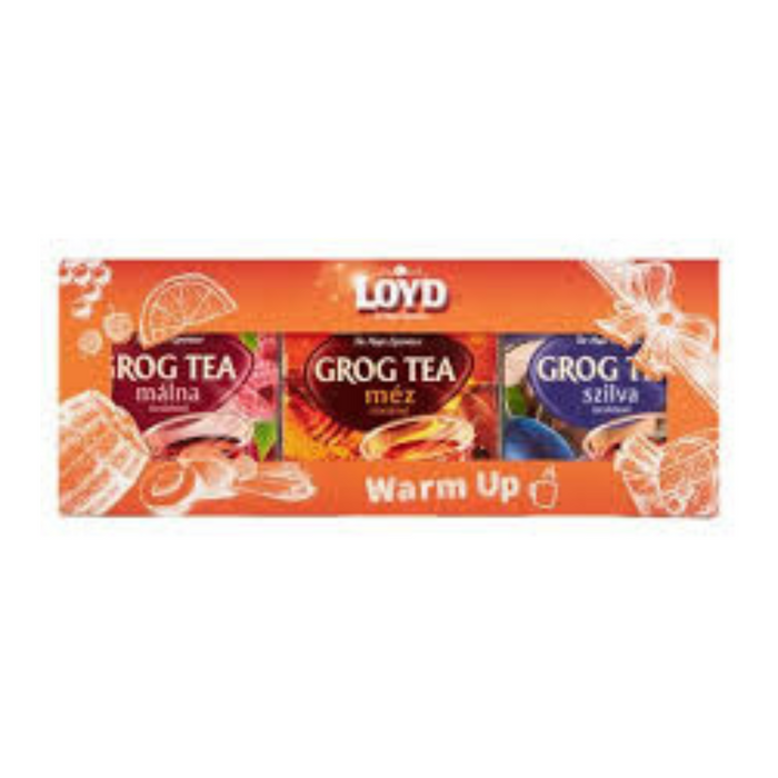 Loyd Grog málna méz és szilva ízű teaválogatás, 3*30 g