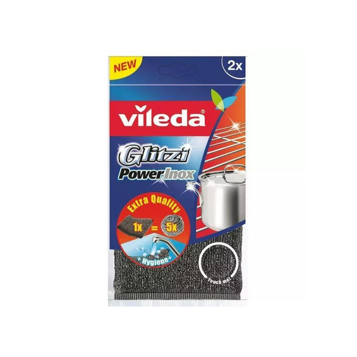 Vileda súroló inox power pad glitzi, 2db