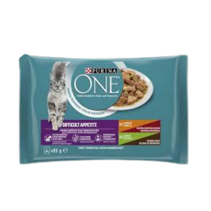 Purina one difficult appetite macska tasak csirke pulyka, 4*85g