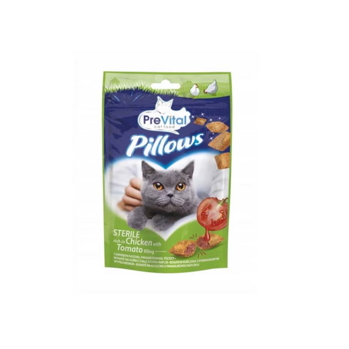 Prevital snack csirkével és paradicsommal töltött párnácskák macskáknak, 60g