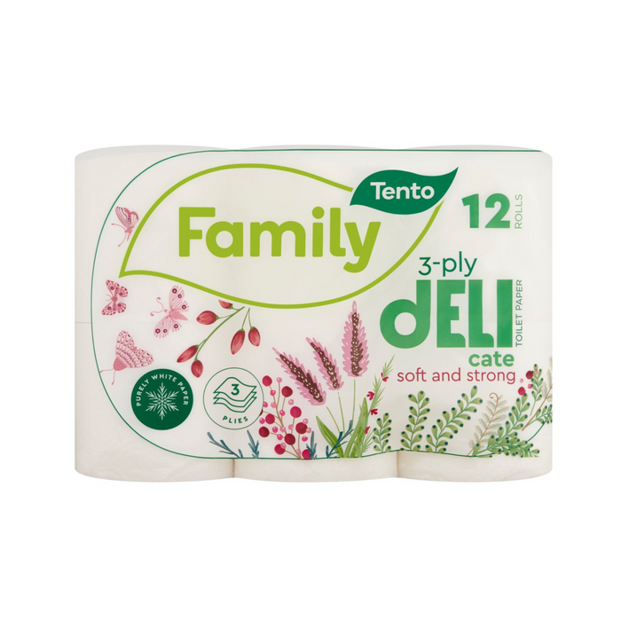 Tento family delicate toalettpapír, 12 tekercs 3 rétegű