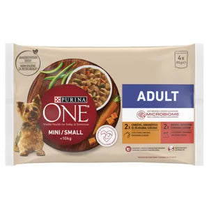 Purina one mini adult, csirkével és marhával nedves kutyaeledel, 4 x 85 g