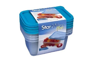 Tárolódoboz szett tetővel szögl.500ml 4db 24#