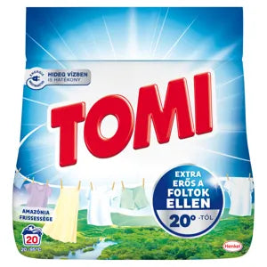 Tomi mosószer amazónia frissessége fehér és világos ruhákhoz, 20 mosás 1,1 kg