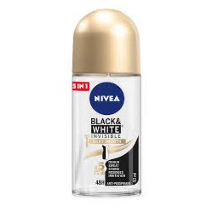 Nivea deodorant roll on black & white invisible silky smooth 50ml