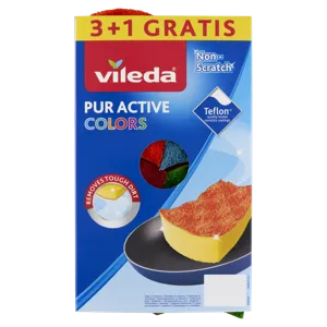 Vileda szivacs pur aktív színek, 3+1 db
