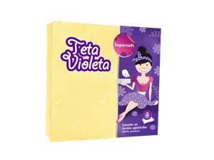 Violeta sárga szalvéta, 2 rétegű, 38x38 cm, 25 lapos