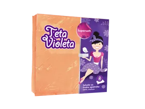 Violeta szalvéta, 38x38 cm, 2 rétegű, narancssárga, 25 lap/csomag, 48 csomag