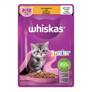 Whiskas junior alutasakos nedves macskaeledel csirkével aspik 85g