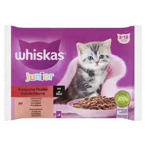 Whiskas junior klasszikus tasakos eledel válogatás, 340g