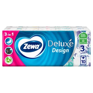 Zewa Deluxe 3 rétegű papír zsebkendő normál 10x10 db