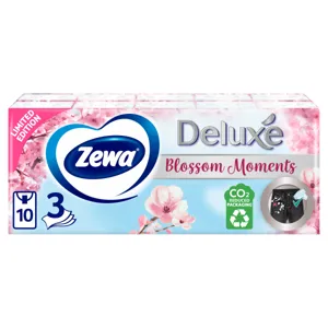 Zewa Deluxe Blossom Moments illatmentes papír zsebkendő 3 rétegű 10 x 10 db