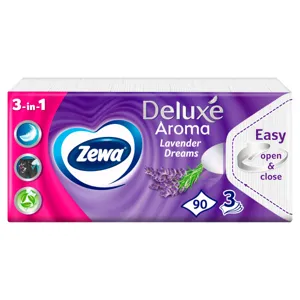 Zewa Deluxe Lavender Dreams papír zsebkendő 3 rétegű, 90 db
