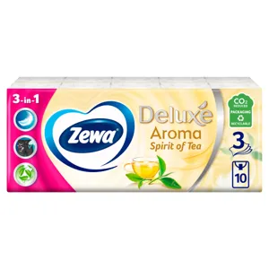 Zewa Deluxe Spirit of Tea illatosított papír zsebkendő 3 rétegű 10 x 10 db 7322540061475