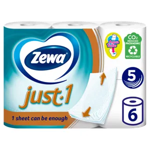Zewa Just1 5 rétegű Toalettpapír 6 tekercs