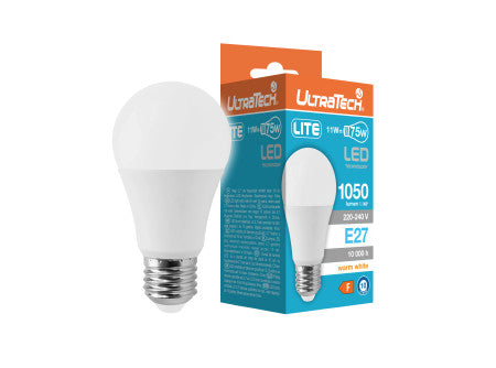 UltraTech LED normál izzó E27 11,0W LITE 1050lm 3000K 180° 10000óra