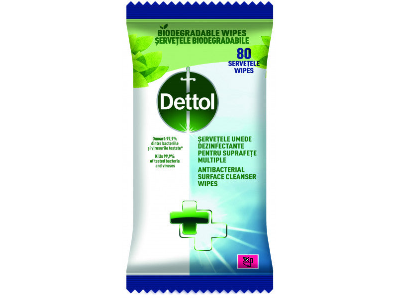 Dettol felülettisztító kendő Antibakteriális 80db