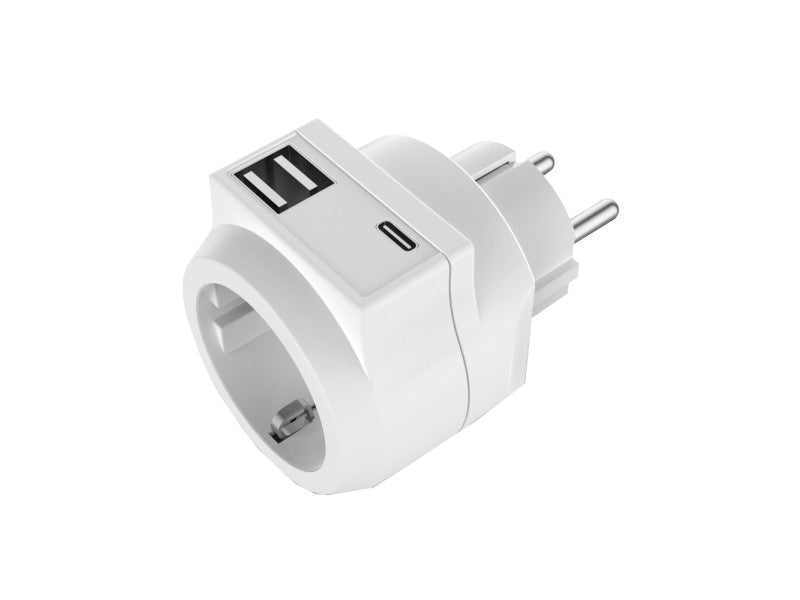 Ultratech dugaszoló aljzat usb-s ut-ad171usb 16a/250v gyermekvédelemmel műanyag fehér