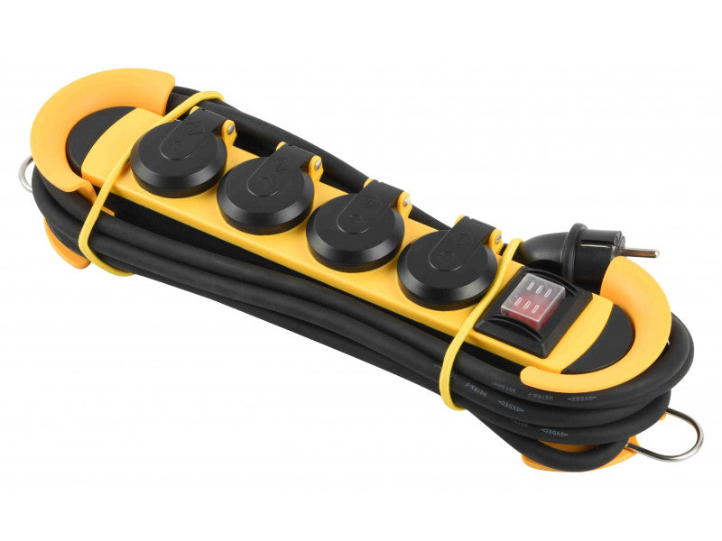 UltraTech hosszabbító UT-EK45IP kapcsolóval, 4-es, 5m 3x1,5mm H07RN-F, IP44