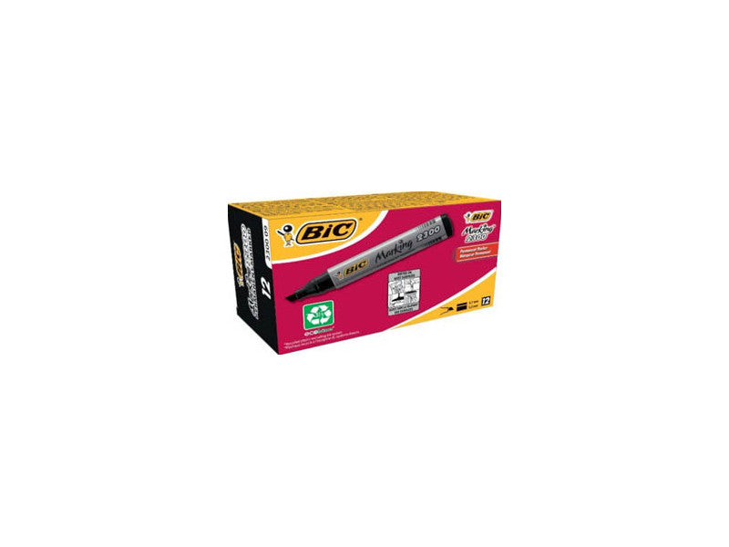 Bic írószer Marker 2300 vágott hegy fekete 12db/doboz