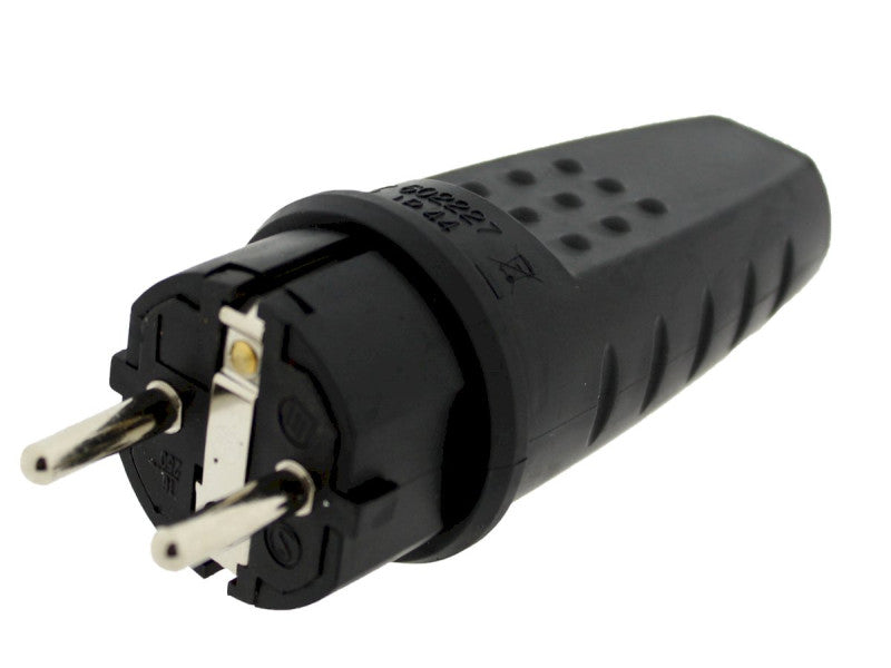 Ultratech dugvilla gumi földelt hosszú fekete ip44 16a/250v
