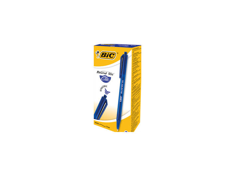Bic írószer Round Stic Clic nyomógombos golyóstoll KÉK 20db/doboz