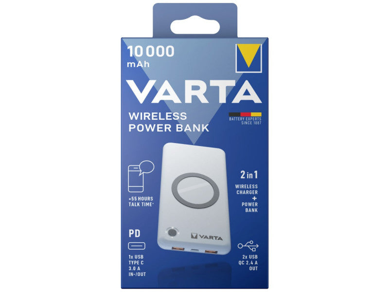 Varta töltő power bank wireless vezeték nélküli 10000mah